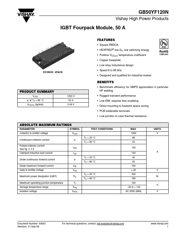 GB50YF120N Vishay Siliconix