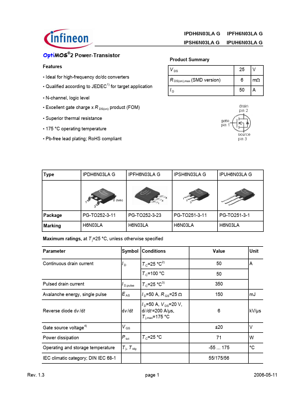 IPUH6N03LAG Infineon Technologies