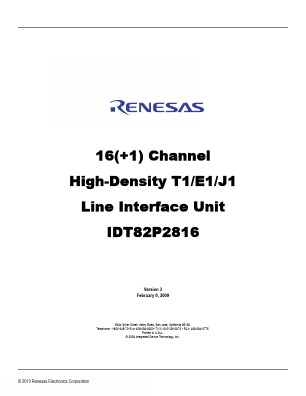 IDT82P2816 Renesas