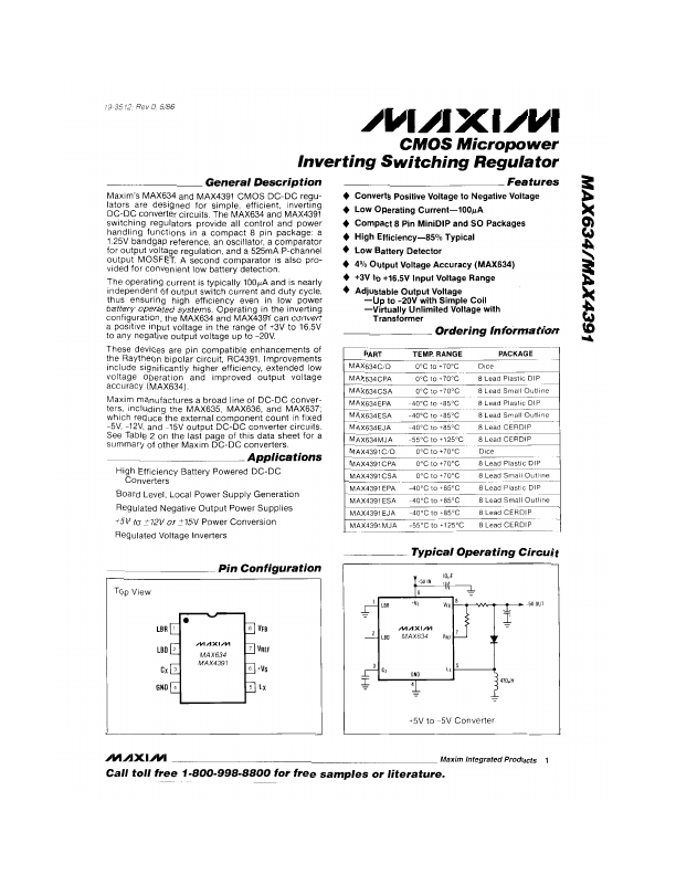 MAX634 Maxim