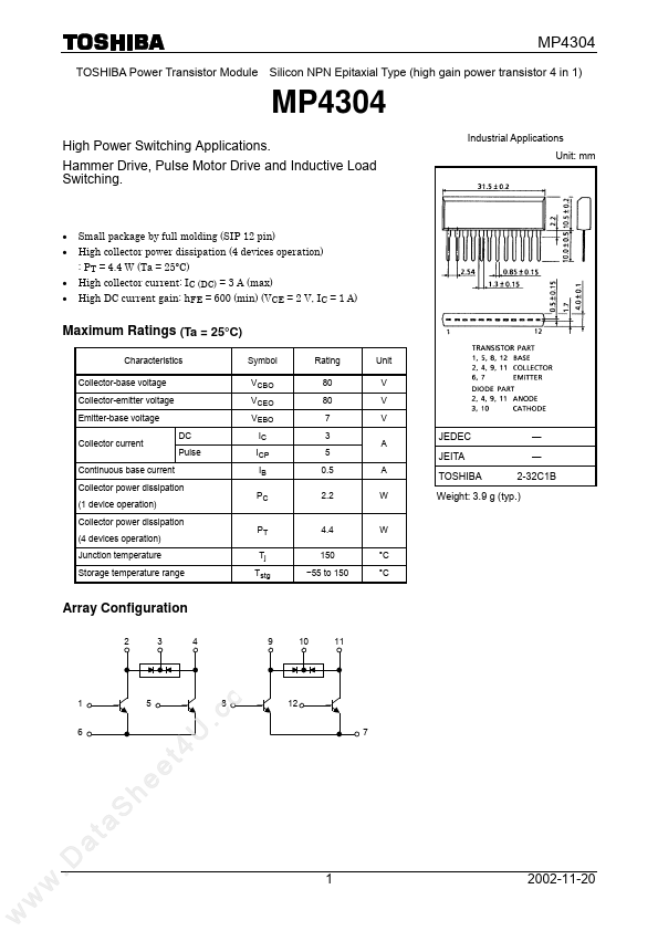 MP4304 Toshiba Semiconductor