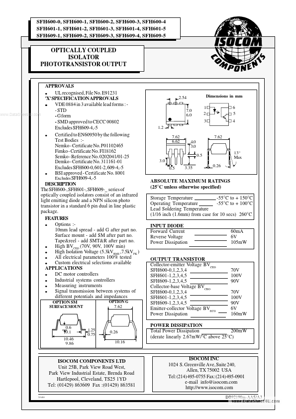 SFH609-0 ISOCOM