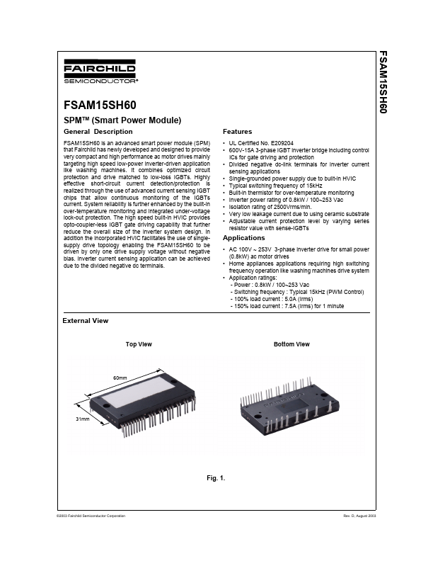 FSAM15SH60 Fairchild Semiconductor