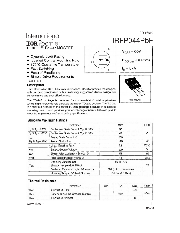 IRFP044PbF International Rectifier