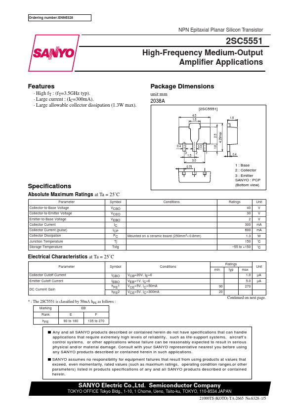 C5551 Sanyo Semicon Device