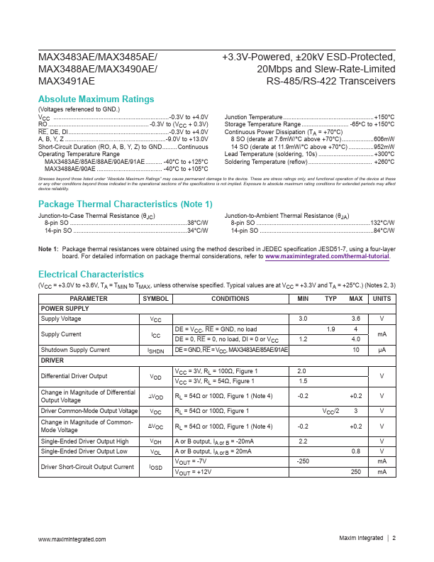 MAX3483AE