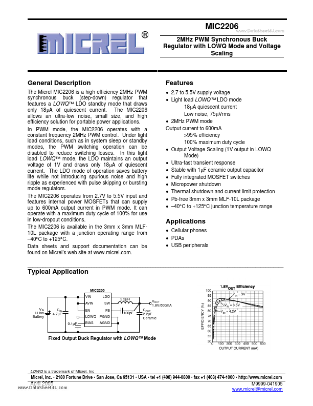 MIC2206 Micrel Semiconductor