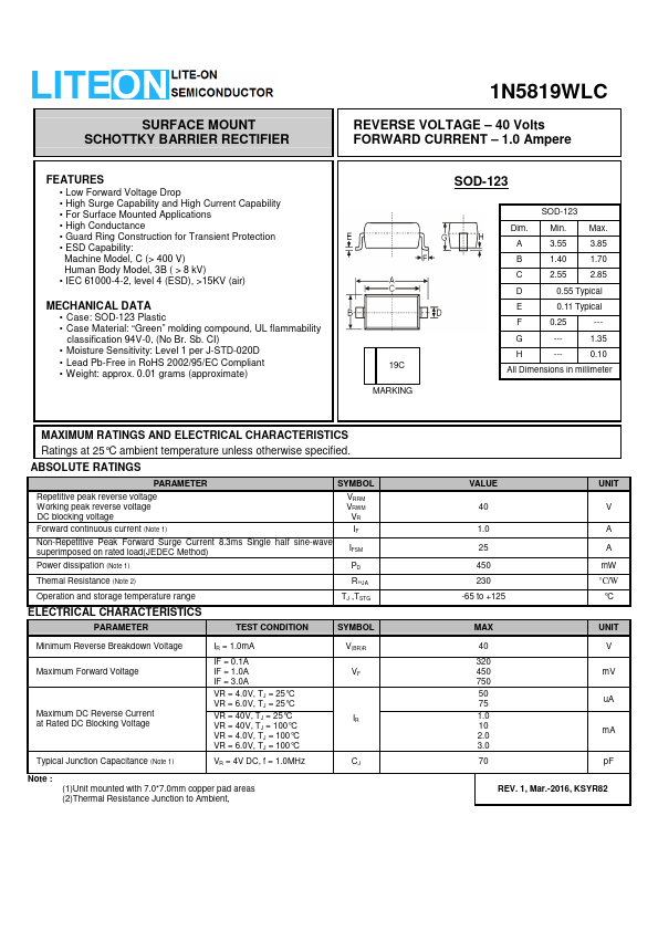 1N5819WLC LITE-ON