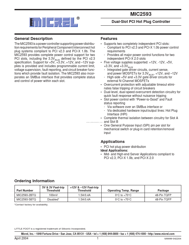 MIC2593 Micrel Semiconductor