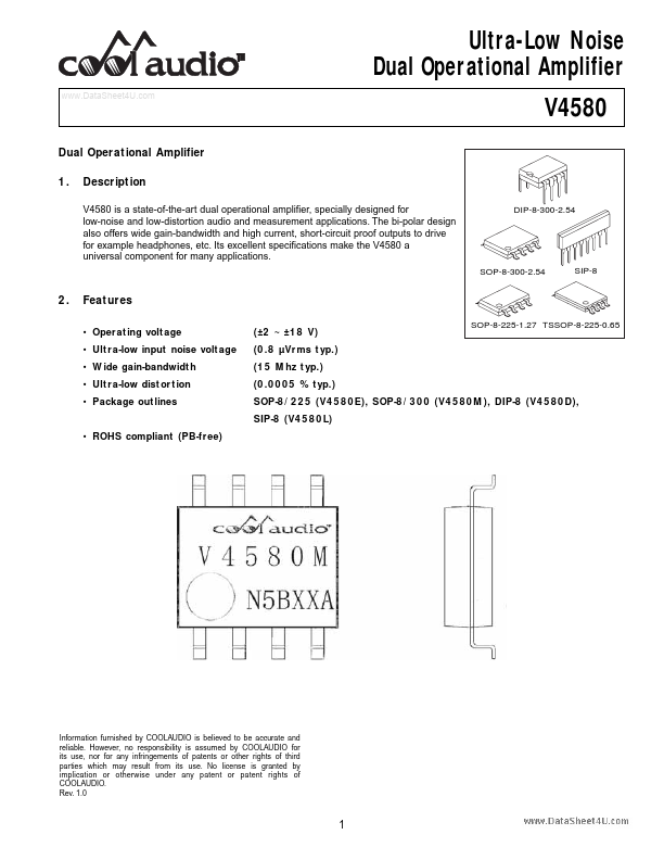 <?=V4580?> डेटा पत्रक पीडीएफ