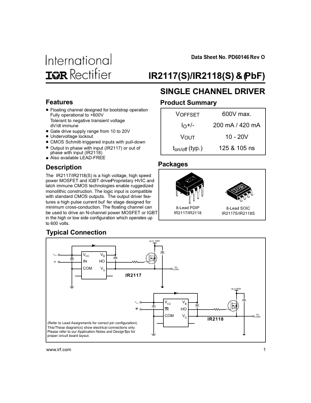 IR2118PBF International Rectifier