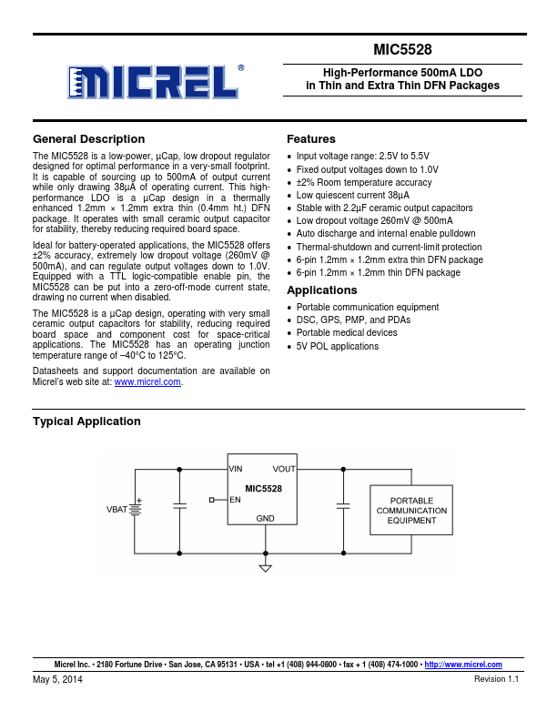 MIC5528 Micrel Semiconductor
