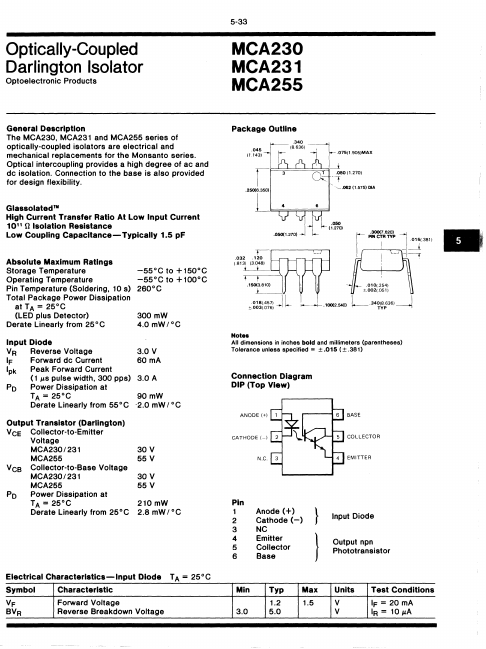 MCA231 Fairchild Semiconductor