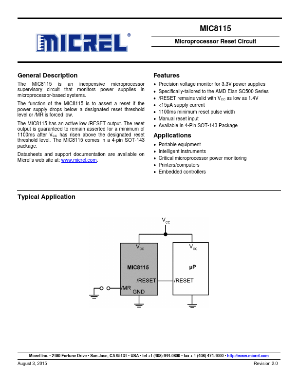 MIC8115 Micrel Semiconductor