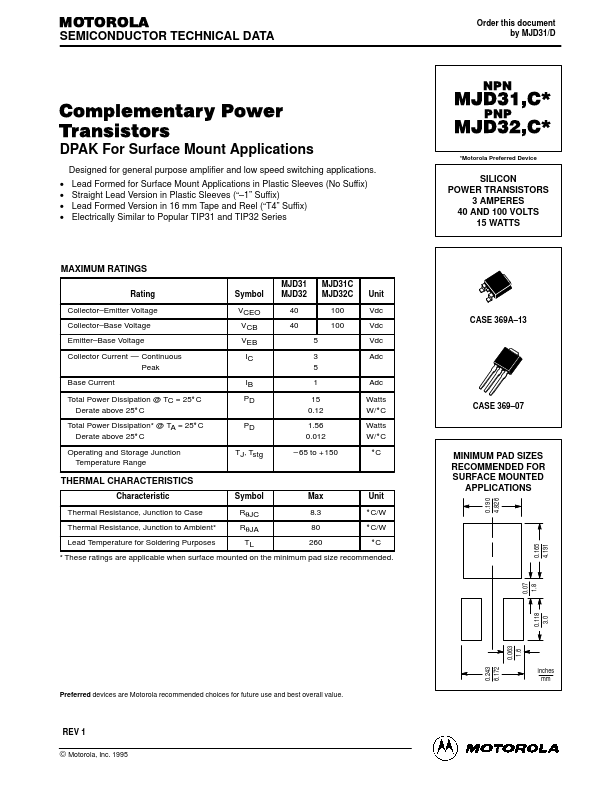 MJD31 Motorola