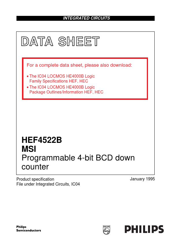 <?=HEF4522B?> डेटा पत्रक पीडीएफ