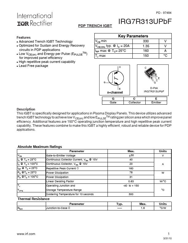 IRG7R313UPBF International Rectifier