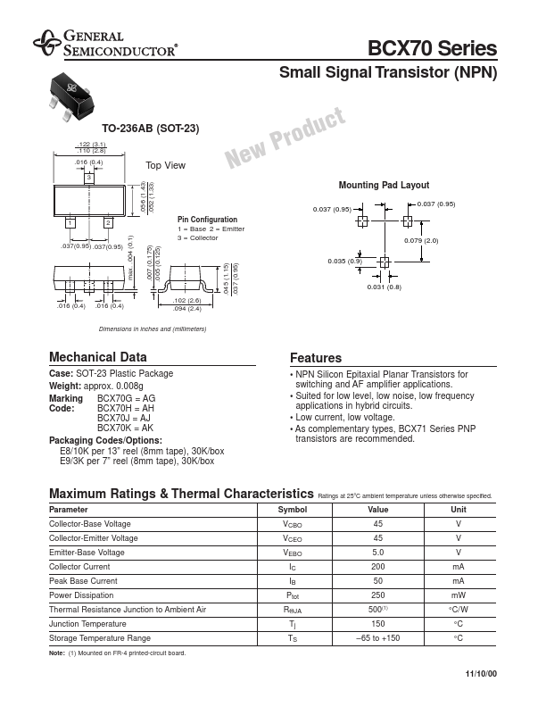 BCX70J General Semiconductor