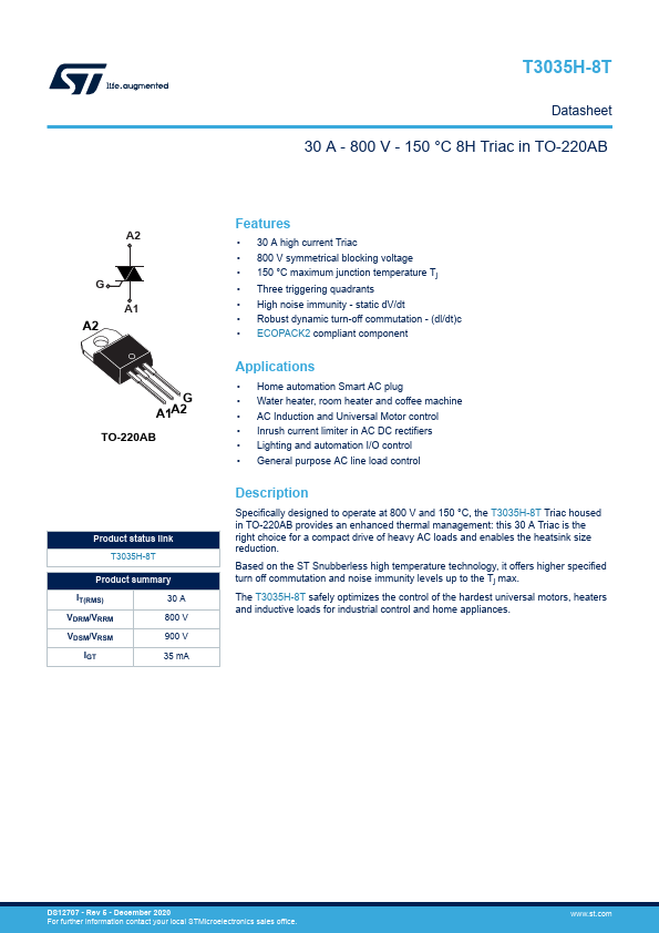 T3035H-8T STMicroelectronics