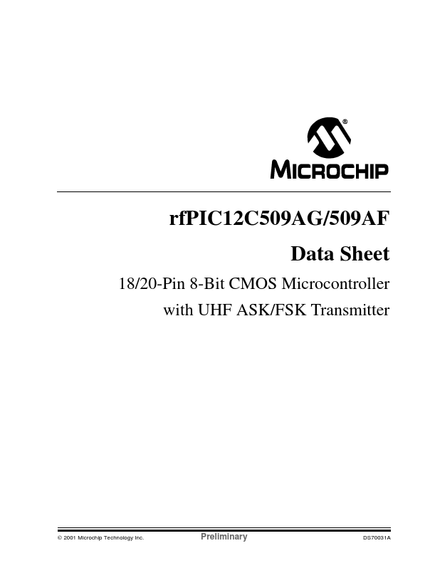 PIC12C509AF Microchip Technology