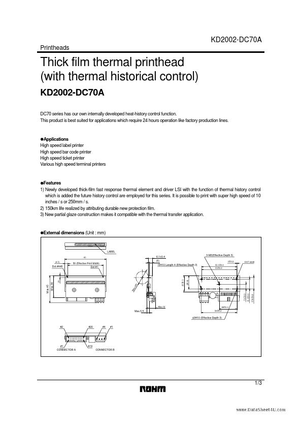 <?=KD2002-DC70A?> डेटा पत्रक पीडीएफ