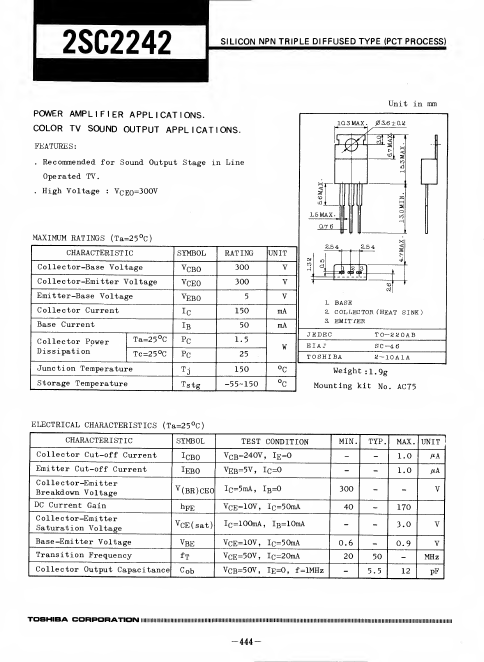 2SC2242 Toshiba Semiconductor