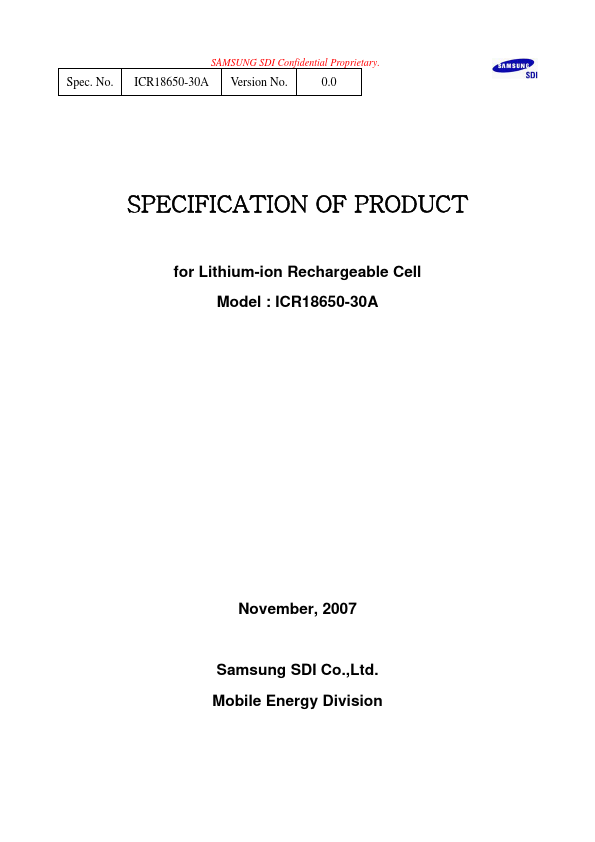 ICR18650-30A Samsung