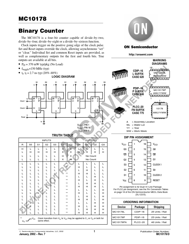 MC10178 ON Semiconductor