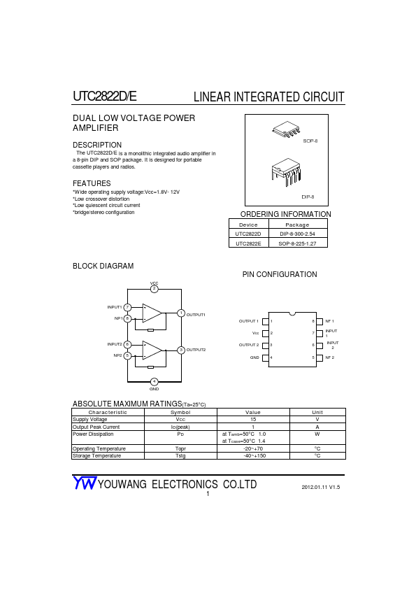 <?=UTC2822E?> डेटा पत्रक पीडीएफ