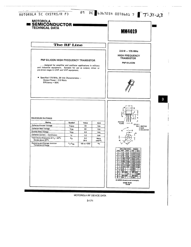 MM4019 Motorola