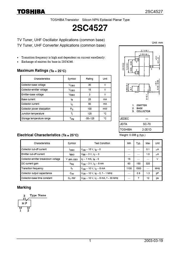 2SC4527 Toshiba Semiconductor