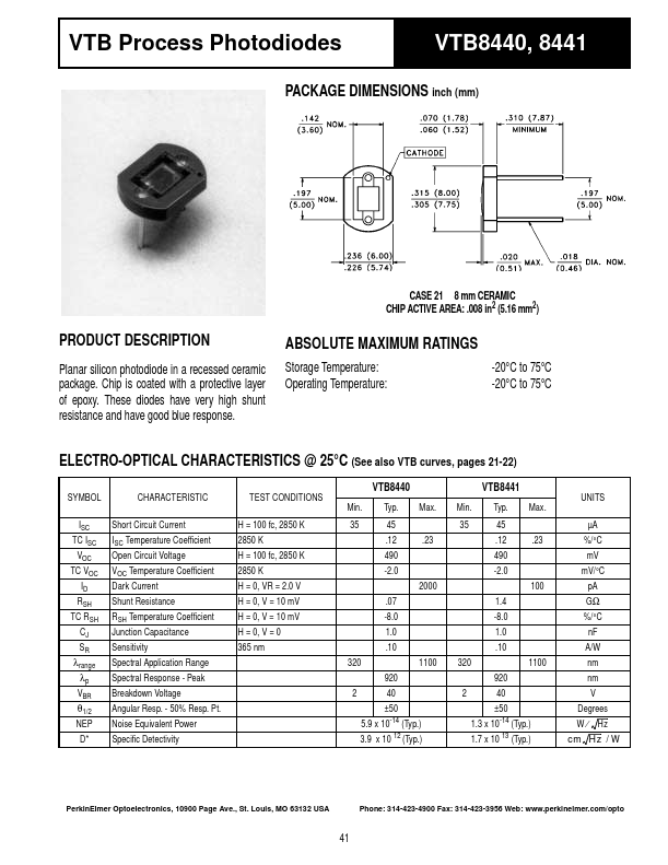 VTB8440 PerkinElmer Optoelectronics