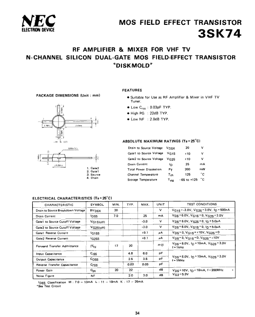 3SK74 NEC Electronics