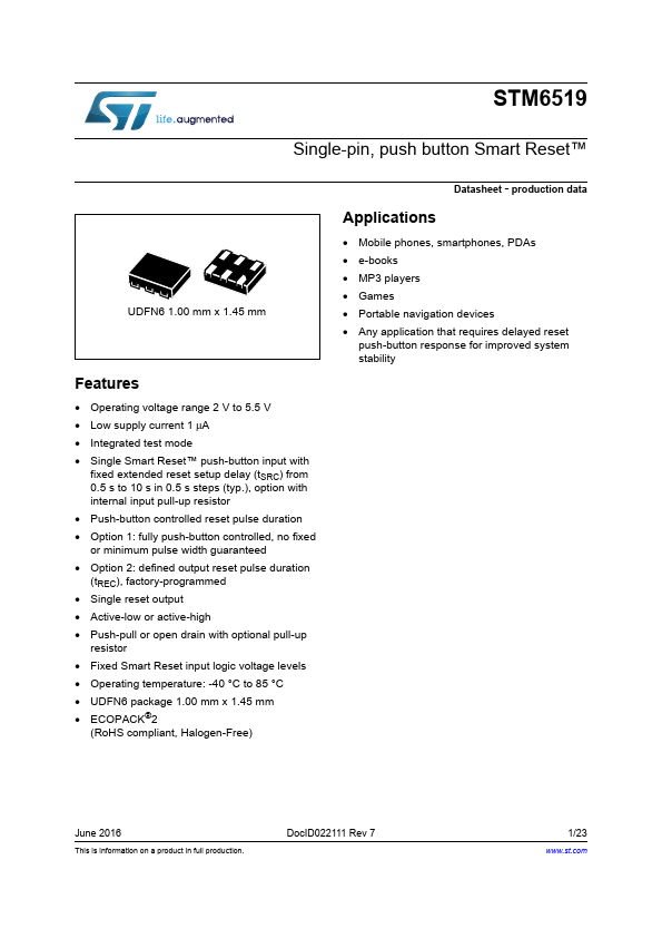 <?=STM6519?> डेटा पत्रक पीडीएफ
