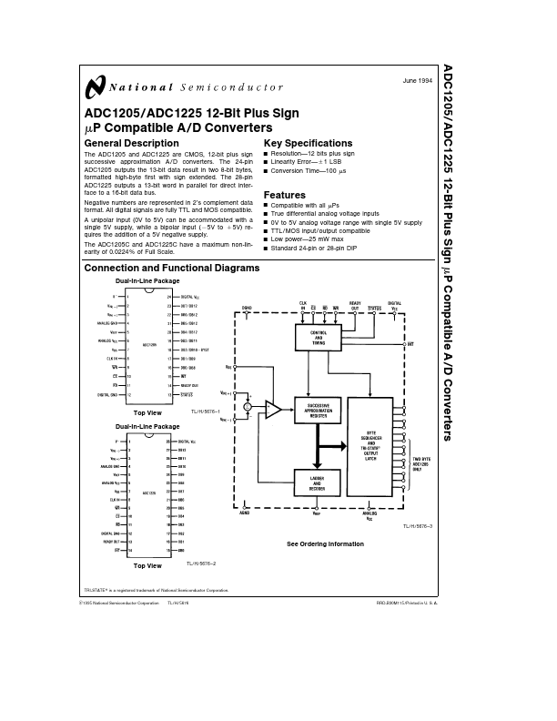 <?=ADC1225?> डेटा पत्रक पीडीएफ