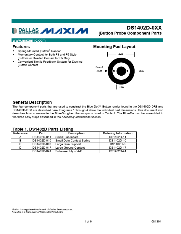 DS1402D-003 Dallas Semiconducotr