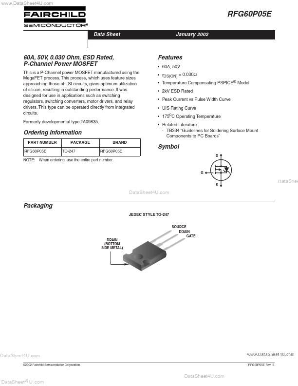 RFG60P05E Fairchild Semiconductor