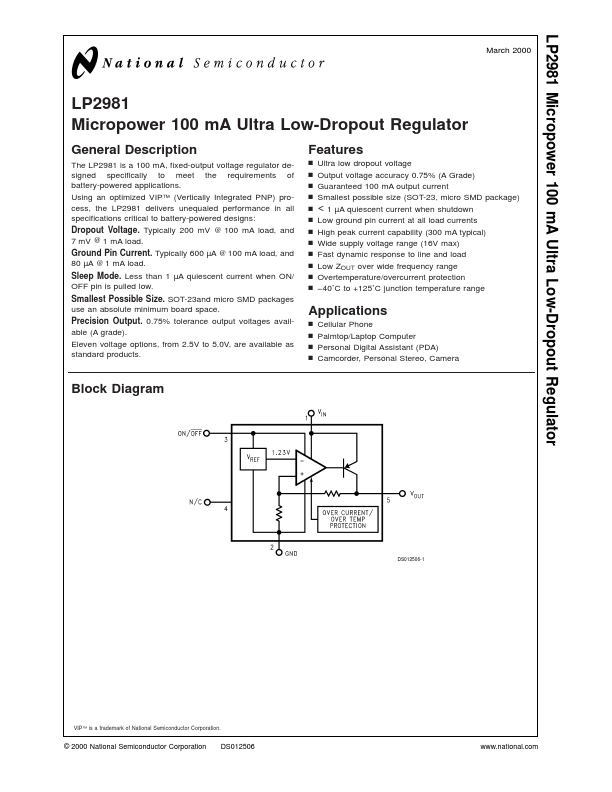 LP2981 National Semiconductor
