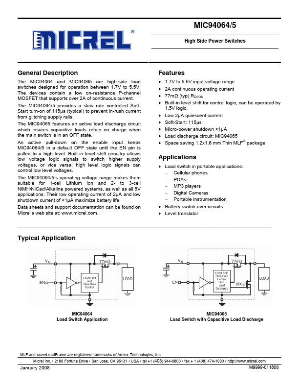 MIC94064 Micrel Semiconductor