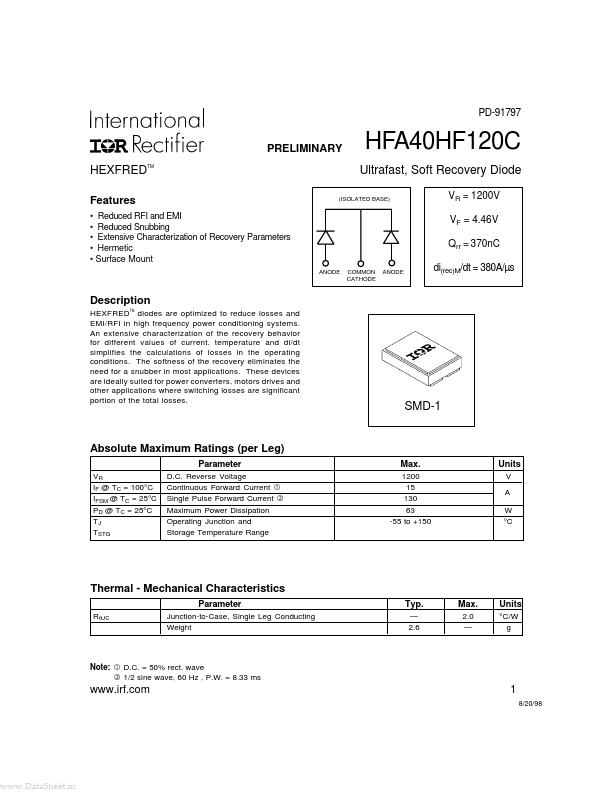 HFA40HF120C International Rectifier