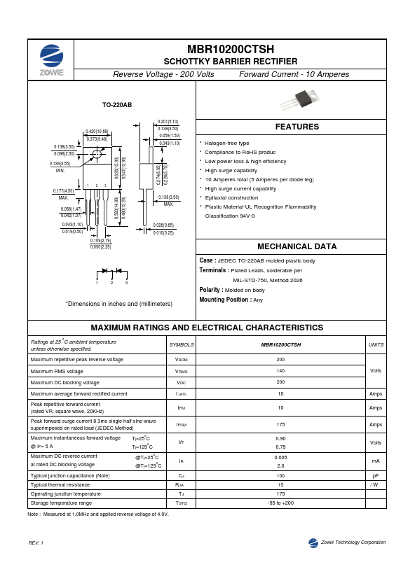 <?=MBR10200CTSH?> डेटा पत्रक पीडीएफ