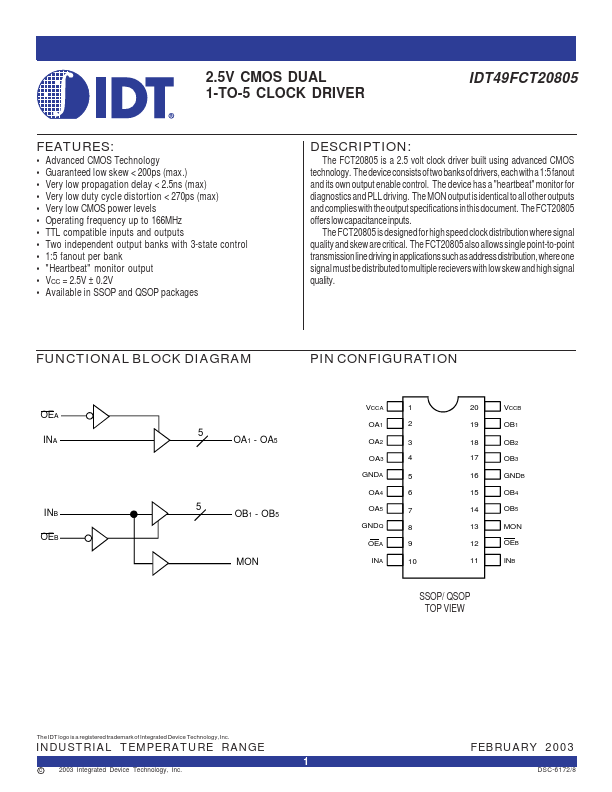 IDT49FCT20805