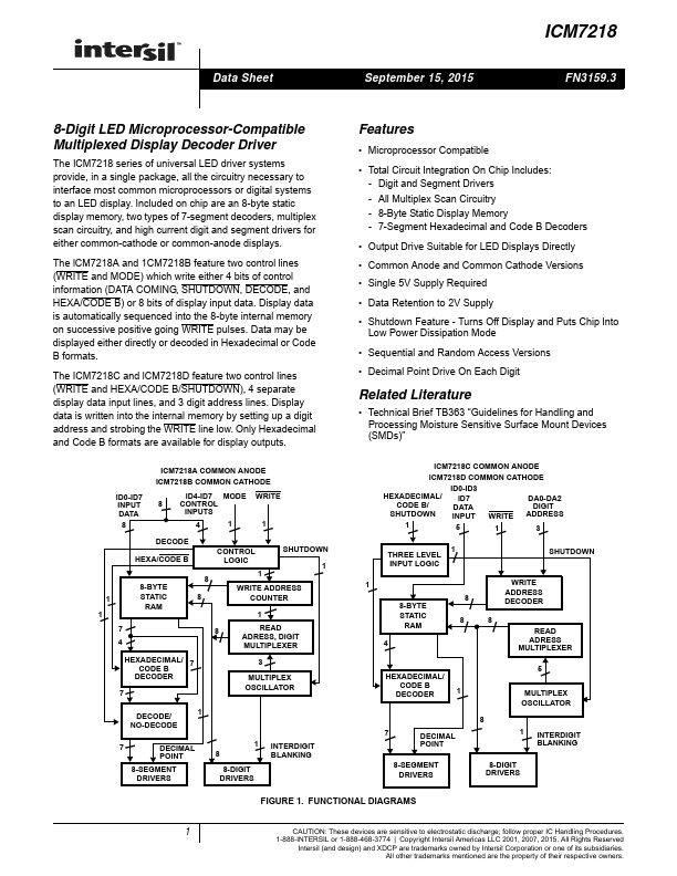 ICM7218 Intersil Corporation