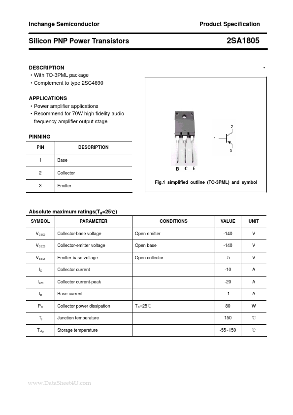 2SA1805 Inchange Semiconductor