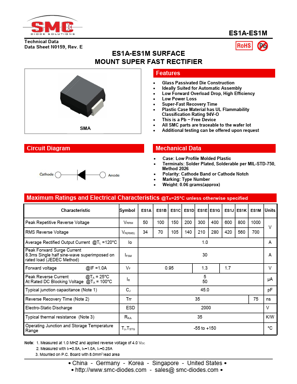 ES1G SMC Diode