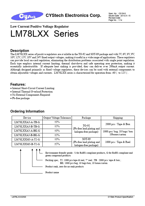 LM78L08 CYStech