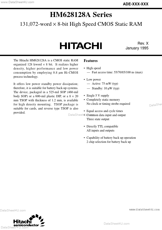 HM628128A Hitachi Semiconductor