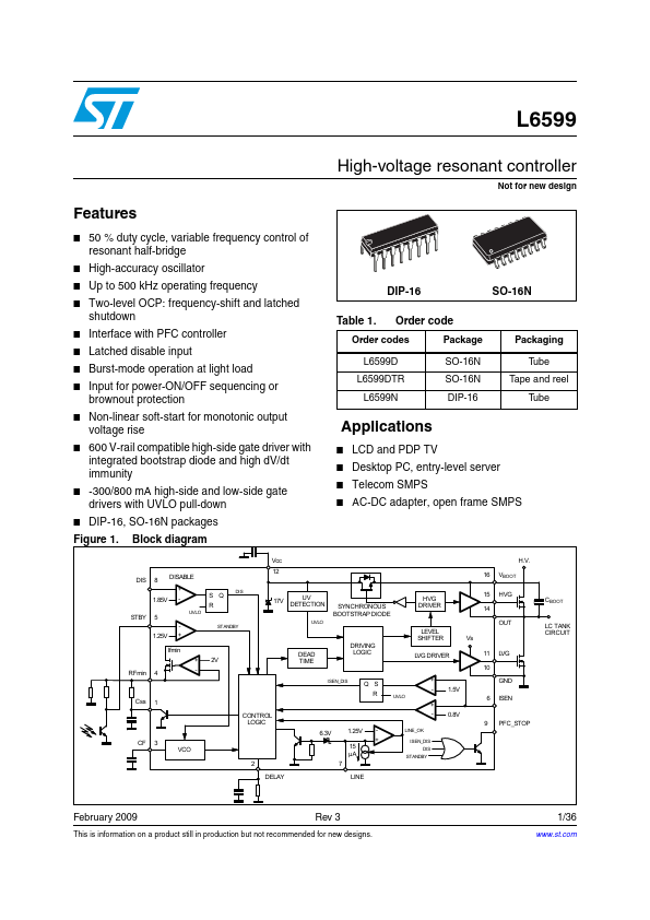 L6599 STMicroelectronics