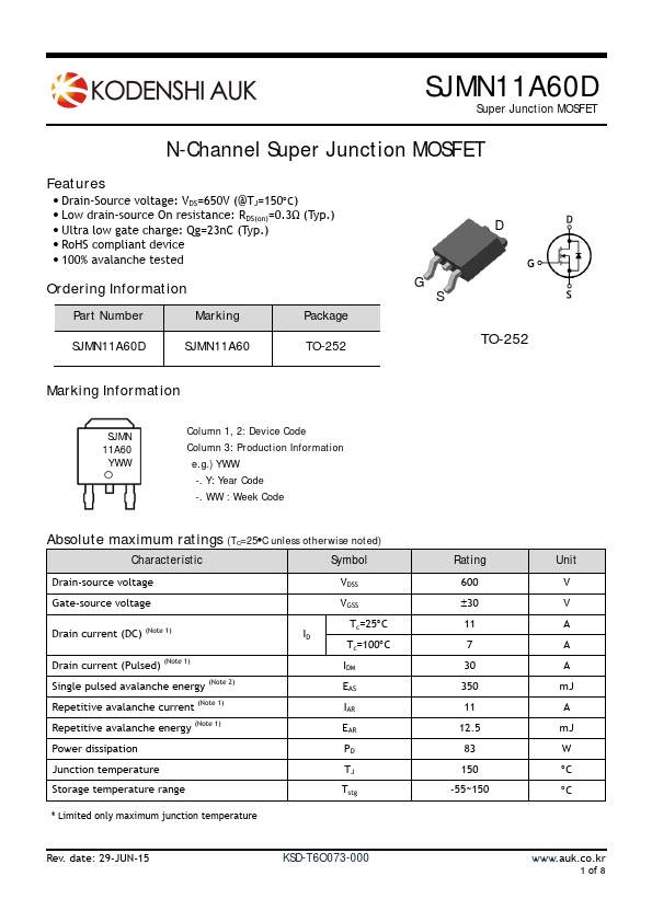 <?=SJMN11A60D?> डेटा पत्रक पीडीएफ