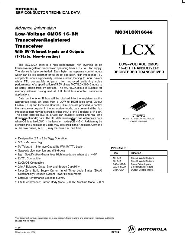 MC74LCX16646
